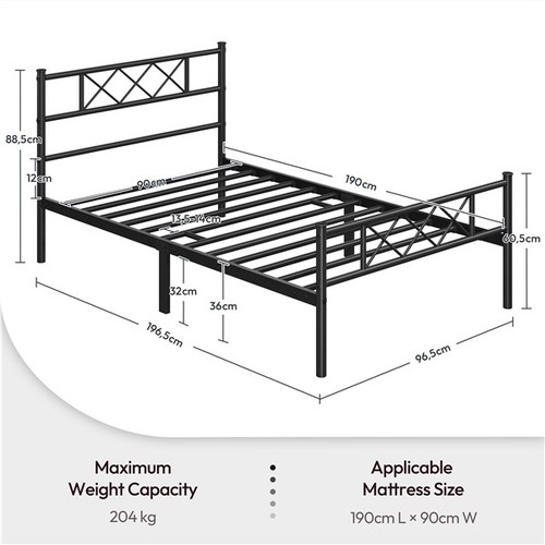 Single metal bed - metal, frame