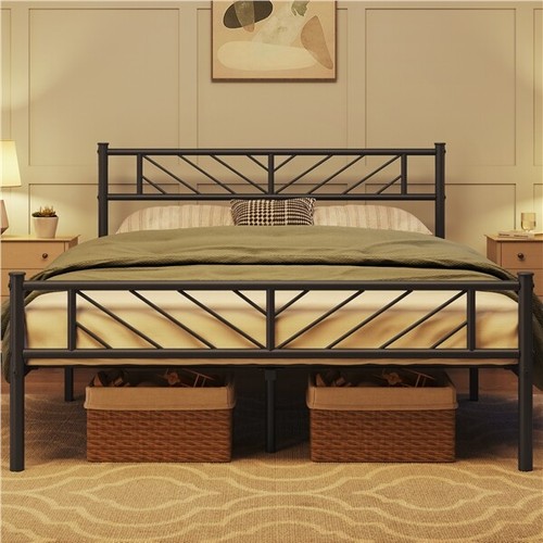 Single double king metal bed - metal,
