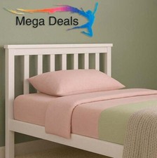 3ft White Single Pinewood Bed