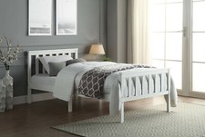 Single Bed Frame White Wooden